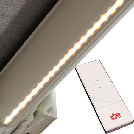 Store Banne Coffre Samoa 4 x 3,5 m Motorisé à télécommande avec manoeuvre de secours + éclairage led