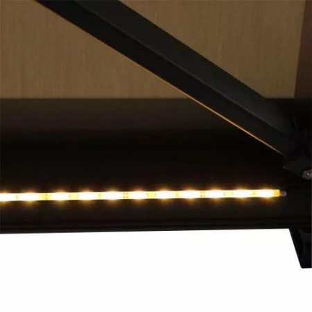 Store Banne Coffre Arizona 5 x 3,5 m Motorisé à télécommande avec manœuvre de secours + éclairage LED