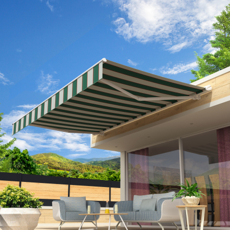 Store Banne Semi Coffre Duncan 4.8 x 3 m Motorisé télécommande avec manoeuvre de secours