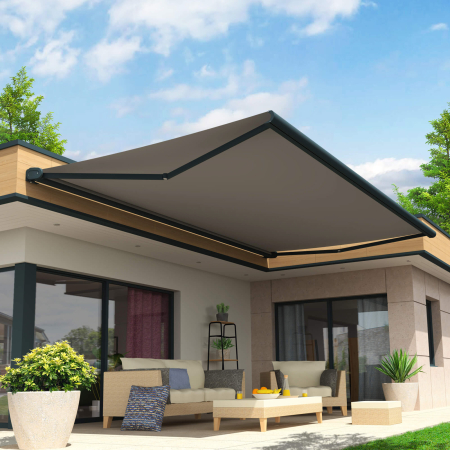 Store Banne Coffre Arizona 5 x 3,5 m Motorisé à télécommande avec manœuvre de secours SES123