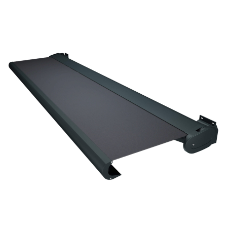 Store Banne Coffre Arizona 4 x 3,5 m Motorisé à télécommande avec manœuvre de secours - Gris anthracite