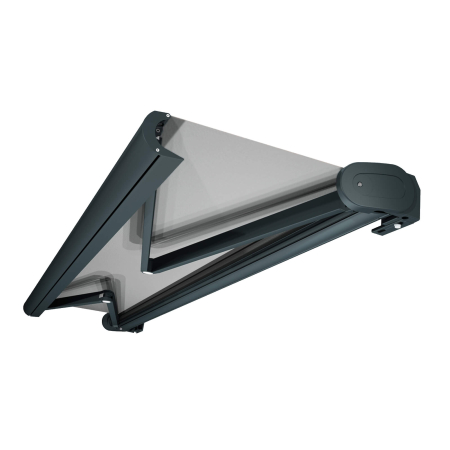 Store Banne Coffre Arizona 4 x 3,5 m Motorisé à télécommande avec manœuvre de secours - Gris clair