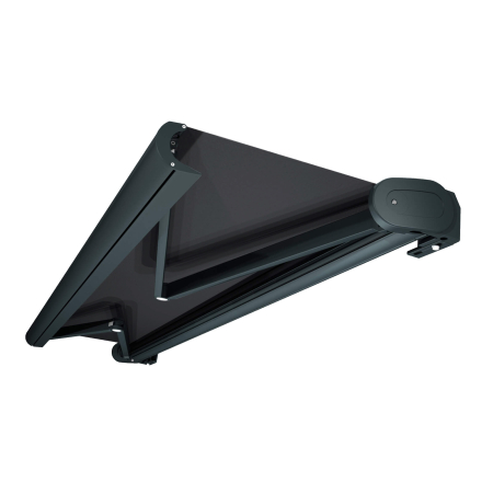 Store Banne Coffre Arizona 5 x 3,5 m Motorisé à télécommande avec manœuvre de secours - Gris anthracite