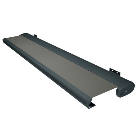 Store Banne Coffre Barbade 4 x 3,5 m Motorisé à télécommande avec manœuvre de secours - Gris Anthracite