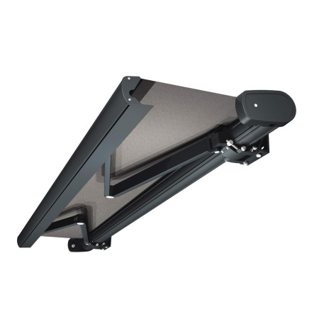 Store Banne Coffre Barbade 5 x 3,5 m Motorisé à télécommande avec manoeuvre de secours + éclairage led