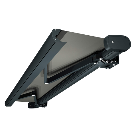 Store Banne Coffre Barbade 5 x 3,5 m Motorisé à télécommande avec manoeuvre de secours + éclairage led