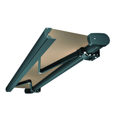 Store Banne Coffre Barbade 6 x 3,5 m Motorisé à télécommande avec manoeuvre de secours + éclairage led