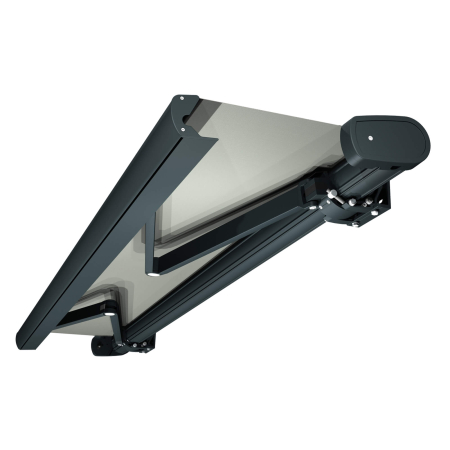 Store Banne Coffre Barbade 5 x 3,5 m Motorisé à télécommande avec manoeuvre de secours + éclairage led - S122